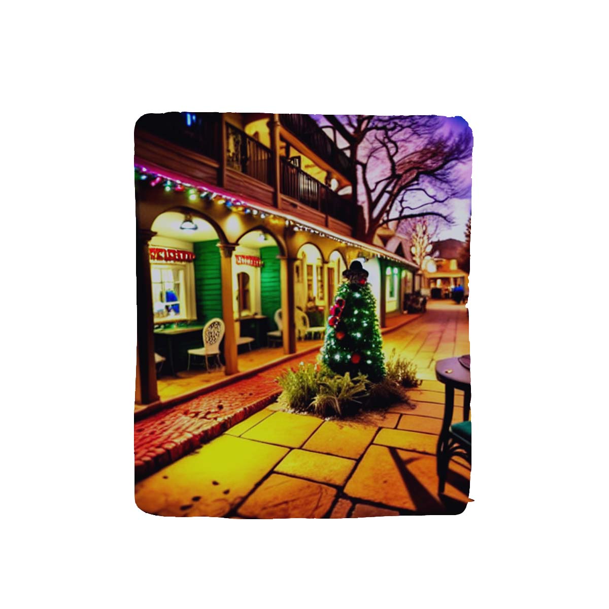 CottonFruit Christmas Time Street 30x60 Beach Towel 50x60 Cottonfruit christmas time street 30x60 beach towel 50x60
